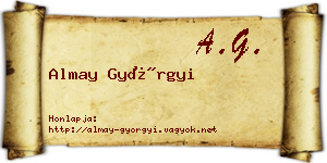 Almay Györgyi névjegykártya